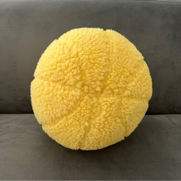 Yellow Smiley Wink Face Plush Basketball - Picture 3 of 6